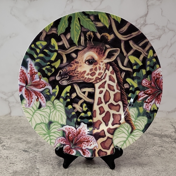 Fitz and Floyd Other - Vintage Fitz & Floyd Exotic Jungle Giraffe Salad Plate 9.25" Colorful Bone China